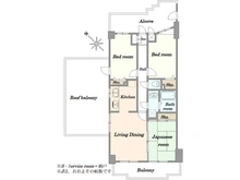 【東京都/八王子市絹ケ丘】ダイアパレス八王子北野 間取り図