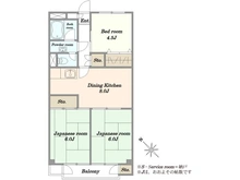 【東京都/狛江市東野川】狛江ハイタウン 2号棟 間取り図
