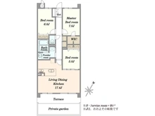 【東京都/八王子市松木】サングレイス京王堀之内コート C 間取り図