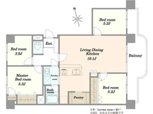 【神奈川県/川崎市麻生区白山】新ゆりグリーンタウンさつき街区 2号棟 間取り図