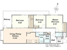 【東京都/多摩市馬引沢】東急ドエルアルス永山II 間取り図