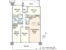 【神奈川県/横浜市旭区善部町】ランドシティ南万騎が原弐番館 間取り図