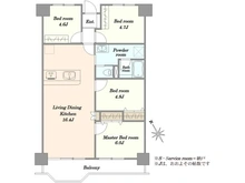 【神奈川県/川崎市麻生区白山】新ゆりグリーンタウンさつき街区 1号棟 間取り図