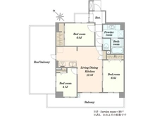 【東京都/八王子市松木】ハイホーム南大沢 間取り図