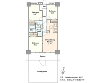 【東京都/八王子市下柚木】ライオンズマンション京王堀之内 間取り図