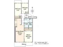 【神奈川県/横浜市都筑区大丸】メゾン桜が丘 10-2号棟 間取り図