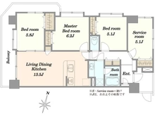 【神奈川県/川崎市多摩区登戸新町】ドメス登戸新町 間取り図
