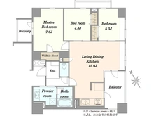 【東京都/足立区平野】グーディッシュ西新井 弐番館 間取り図