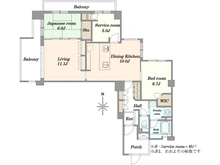 【神奈川県/川崎市麻生区上麻生】ジェイパーク新百合ヶ丘プレフェーレ 間取り図