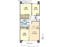 【神奈川県/横浜市金沢区並木】金沢シーサイドタウンさざなみ団地 第1住宅12号棟 間取り図