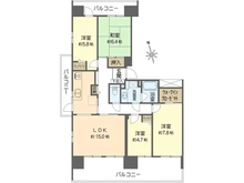 【神奈川県/横須賀市東逸見町】ウェルシティ横須賀ポートバレーヌ 3番館 間取り図
