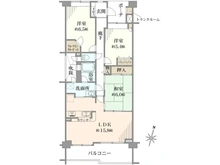 【神奈川県/横浜市栄区鍛冶ケ谷】ローレルスクエア港南台 B棟 間取り図