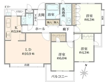 【神奈川県/横浜市中区根岸加曽台】パークハイム南山手 1号棟 間取り図
