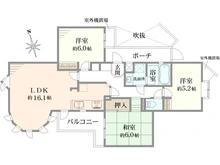 【神奈川県/横浜市栄区鍛冶ケ谷】ライオンズヒルズ本郷台 伍番館 間取り図