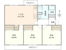 【神奈川県/横浜市港南区港南台】ひばり団地 5号棟 間取り図