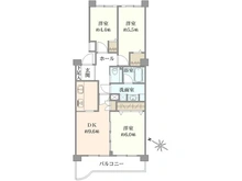 【神奈川県/川崎市宮前区犬蔵】グリーンコーポ多摩プラザ B棟 間取り図