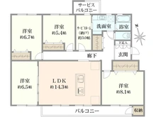 【神奈川県/川崎市宮前区けやき平】宮前平グリーンハイツ 36号棟 間取り図