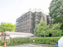 【神奈川県/横浜市都筑区荏田南】かしの木台ハイツ7号棟 外観：大規模修繕工事中