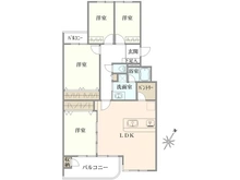 【神奈川県/横浜市都筑区荏田南】かしの木台ハイツ 19-3号棟 間取り図