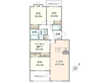 【神奈川県/横浜市都筑区加賀原】シンフォニックヒルズふれあいの街 24-6号棟 間取り図