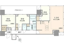 【東京都/小金井市本町】プラウドタワー武蔵小金井クロス ウエスト棟 間取り図