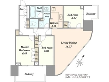 【東京都/世田谷区玉川】二子玉川ライズタワー&レジデンスタワーウエスト 間取り図