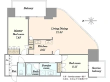 【東京都/世田谷区玉川】二子玉ライズ　タワー＆レジデンス タワーセントラル 間取り図