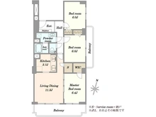 【東京都/世田谷区上用賀】上用賀スカイマンション 間取り図