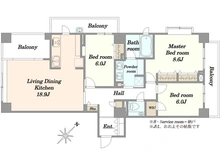 【東京都/世田谷区玉川】パークコート二子玉川 弐番館 間取り図