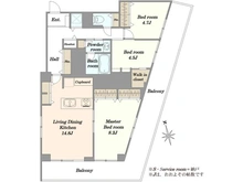【東京都/世田谷区野沢】柿の木坂パレス 間取り図