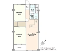 【東京都/目黒区上目黒】祐天寺第二コーポラス 間取り図