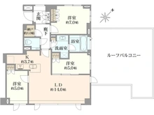 【東京都/世田谷区中町】パークハウス上野毛コートレジデンス 間取り図