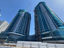 【東京都/中央区豊海町】ザ豊海タワー マリン＆スカイ WEST 建築中の外観：左側