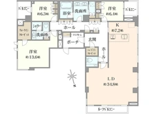 【東京都/港区元麻布】グランドメゾン元麻布 間取り図