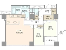 【東京都/港区海岸】ローレルタワールネ浜松町 間取り図