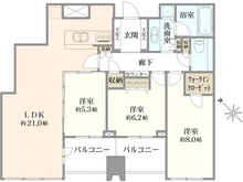 【東京都/港区三田】シティタワー麻布十番 間取り図