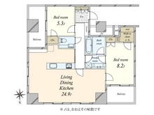 【東京都/渋谷区恵比寿】グランドメゾン恵比寿の杜 間取り図