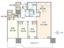 【東京都/中央区晴海】HARUMI FLAG SUN VILLAGE T棟 間取り図
