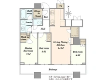 【東京都/品川区東五反田】パークタワーグランスカイ 間取り図