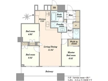 【東京都/品川区北品川】パークシティ大崎ザタワー 間取り図