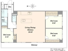 【東京都/荒川区東日暮里】星和日暮里ハイツ 間取り図