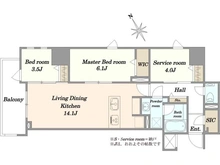 【東京都/品川区西五反田】リビオ目黒リバーサウス 間取り図