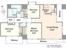 【東京都/品川区西五反田】パラッシオ目黒不動前 間取り図