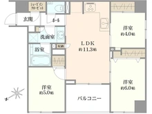 【東京都/中央区新川】サンウッド東京茅場町パークフロント 間取り図
