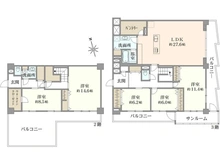 【東京都/墨田区文花】サンタウン立花 1号棟 間取り図