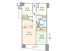 【東京都/足立区中央本町】ライオンズマンション梅島中央公園 間取り図
