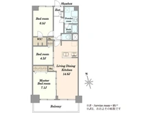 【埼玉県/川口市大字辻】鳩ヶ谷スカイハイツ 間取り図