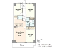 【埼玉県/越谷市平方南町】モア・ステージせんげん台 B棟 間取り図