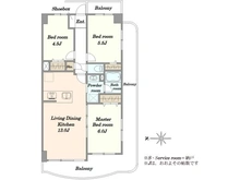 【埼玉県/川口市北原台】むさし野第13ダイヤモンドマンション 間取り図