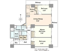 【埼玉県/川口市川口】リプレ川口一番街1号棟 間取り図